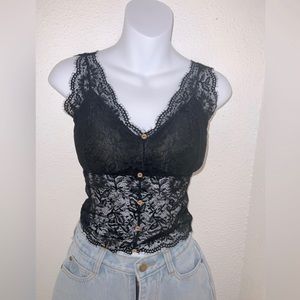 Black lace tank top